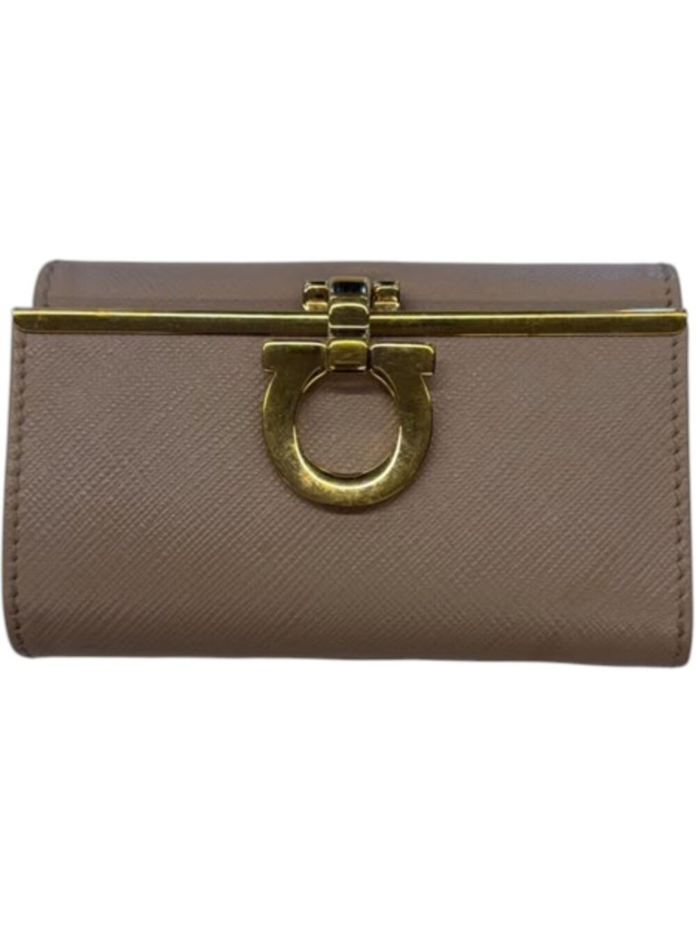 604135CR C1 Salvatore Ferragamo Key Case Cream Leather